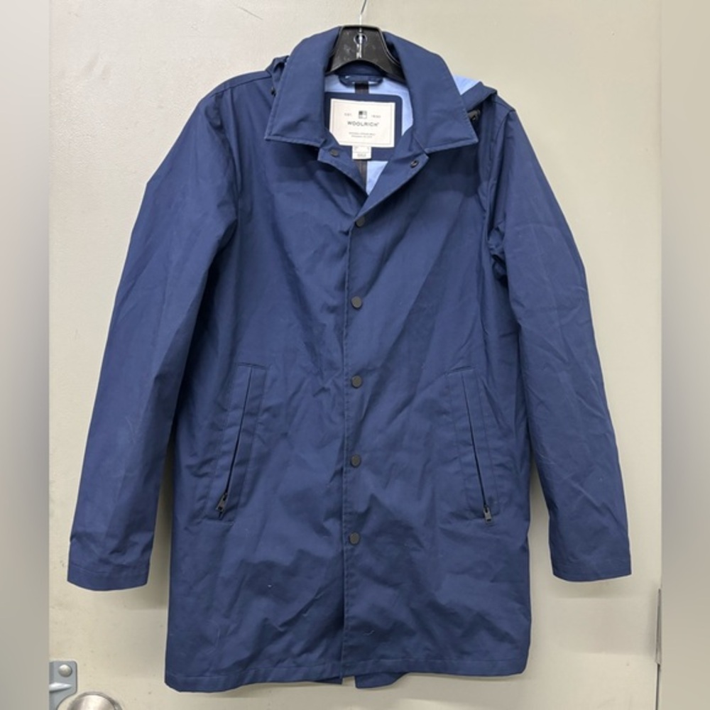 Woolrich hooded snap-button Men's Navy Blue Jacket‎ size xs